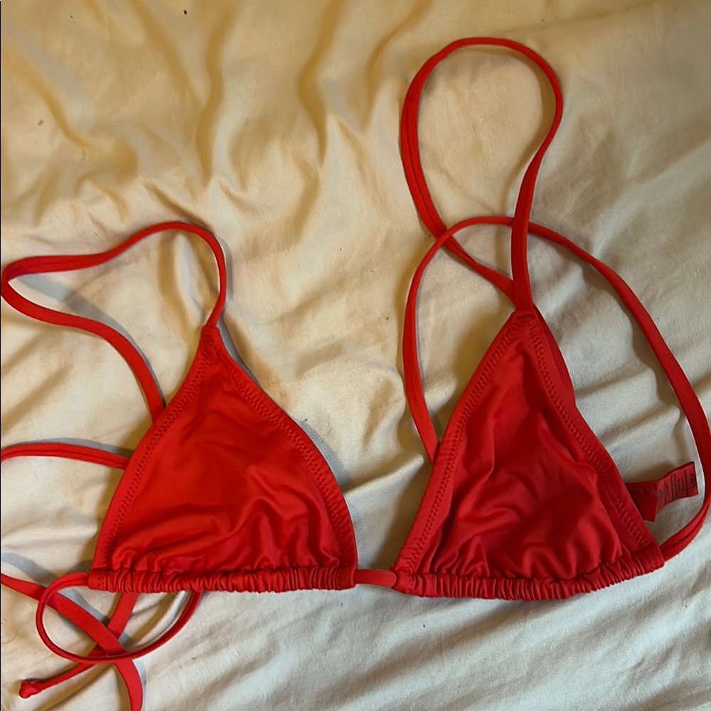 Skims Red Triangle Bikini Top